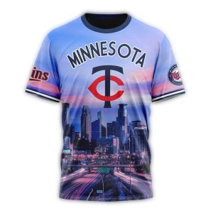 Personalized Minnesota Twins Cityscape All-over Print T Shirt