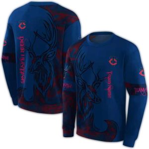 Personalized Minnesota Twins Deer Silhouette All-over Print Sweatshirt
