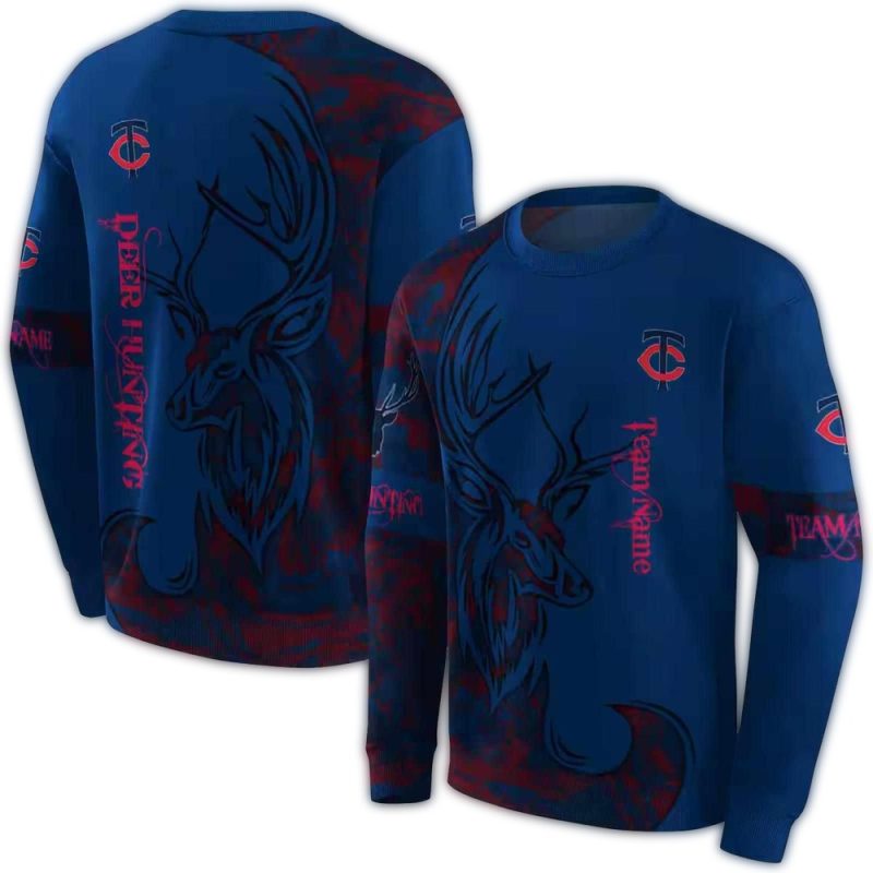 Personalized Minnesota Twins Deer Silhouette AOP Sweatshirt 1