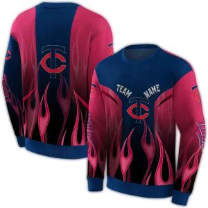 Personalized Minnesota Twins Flame All-over Print Sweatshirt