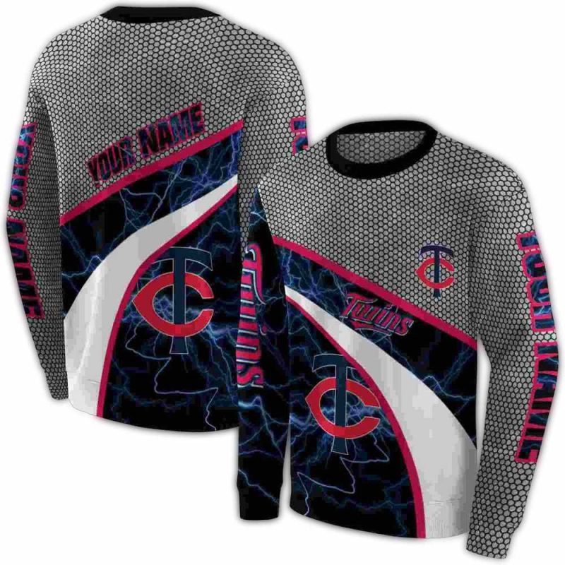 Personalized Minnesota Twins Hexagonal Mesh AOP Sweatshirt 1