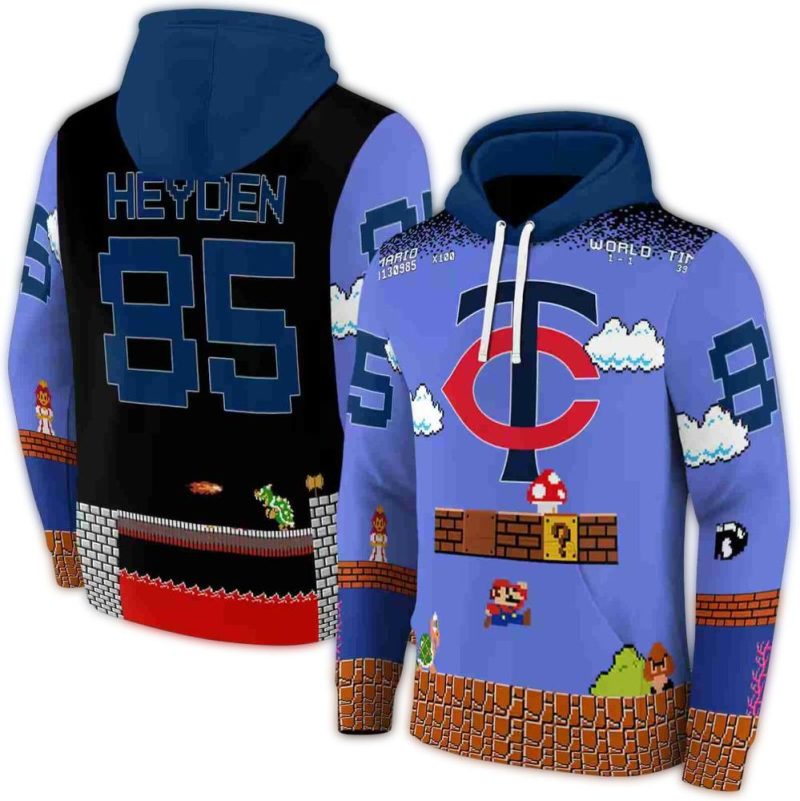 Personalized Minnesota Twins Mario AOP Hoodie 1