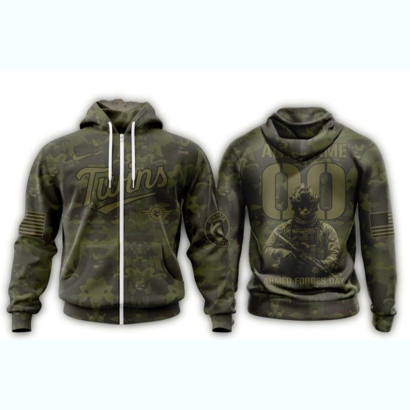 Personalized Minnesota Twins Military Appreciation Month AOP Hoodie 1