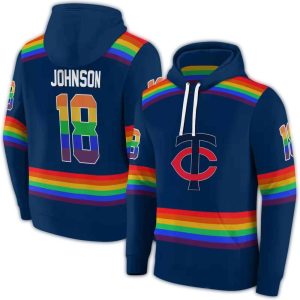 Personalized Minnesota Twins Rainbow Stripes All-over Print Hoodie