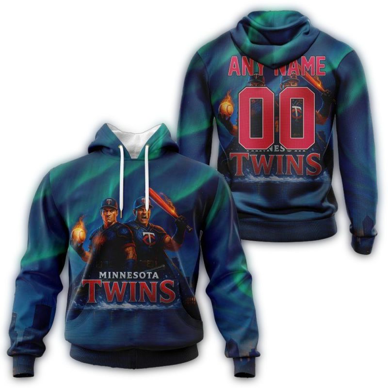 Personalized Minnesota Twins Realistic Baseball AOP Hoodie 1