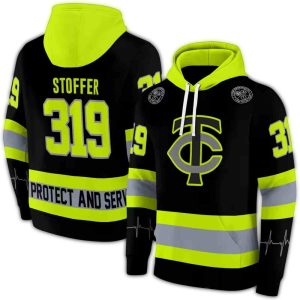Personalized Minnesota Twins Safety Motif Black Neon Green All-over Print Hoodie