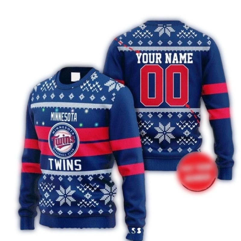 Personalized Minnesota Twins Snowflake Ugly Sweater 1