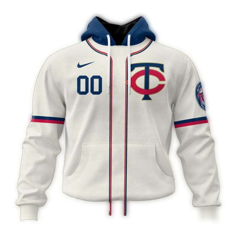 Personalized Minnesota Twins Stripe White AOP Hoodie 1