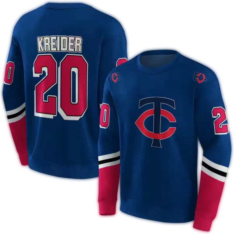 Personalized Minnesota Twins Striped AOP Sweatshirt 1