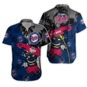 Personalized Minnesota Twins Tiki Surf Tropical Hawaiian Shirt