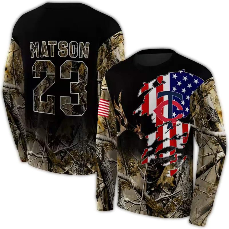 Personalized Minnesota Twins Tree Camo AOP Sweatshirt 1