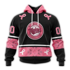 Personalized Minnesota Twins We Wear Pink Breast Cancer All-over Print Hoodie