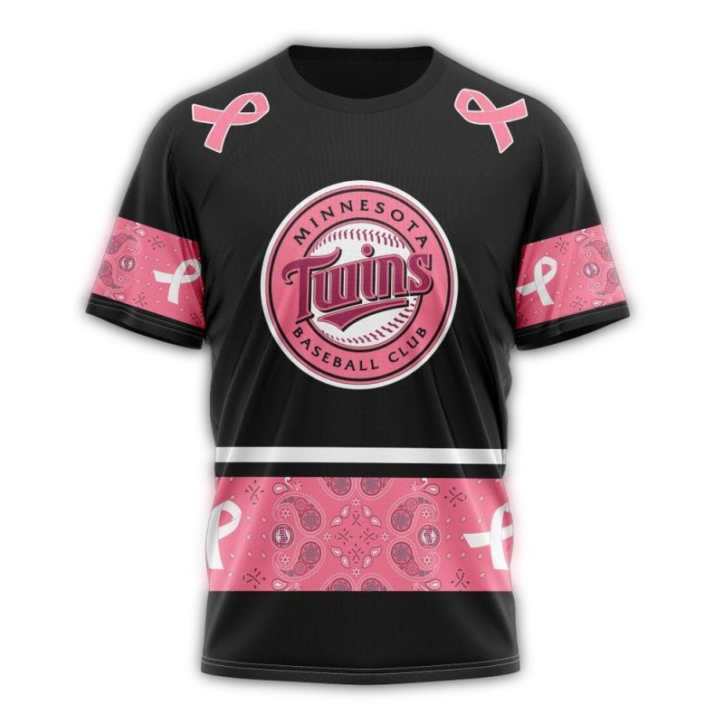 Personalized Minnesota Twins We Wear Pink Breast Cancer AOP T Shirt 1