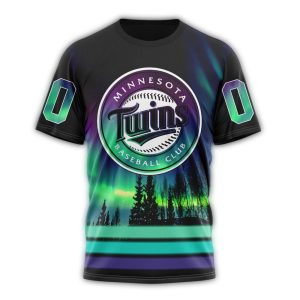 Personalized Minnesota Twins With Northern Lights All-over Print T Shirt