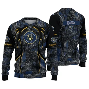 Personalized Milwaukee Brewers Antlers Pattern Ugly Sweater
