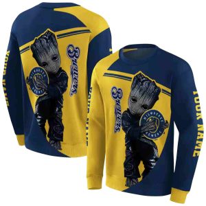 Personalized Milwaukee Brewers Baby Groot All Over Print Sweatshirt
