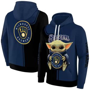 Personalized Milwaukee Brewers Baby Yoda All Over Print Hoodie