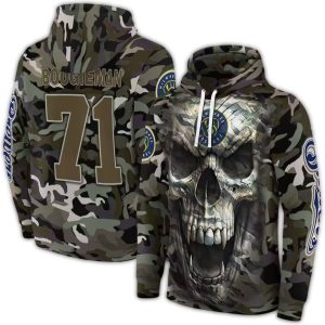 Personalized Milwaukee Brewers Camo Skull All Over Print Hoodie