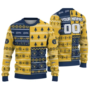Personalized Milwaukee Brewers Christmastree Bands Ugly Sweater