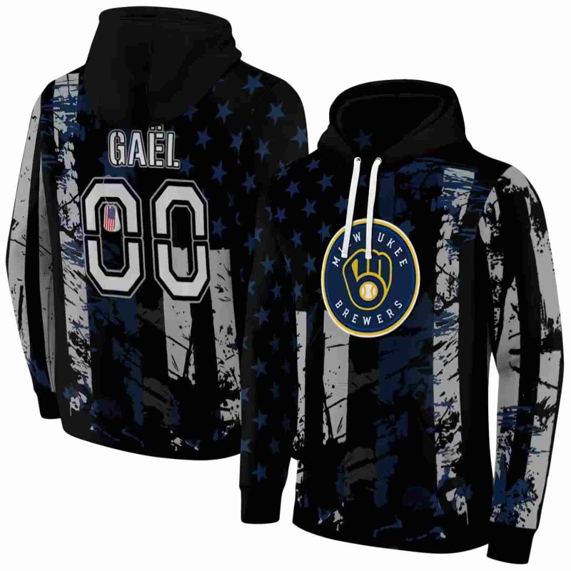 Personalized Miwaukee Brewers Distressed Flag AOP Hoodie 1