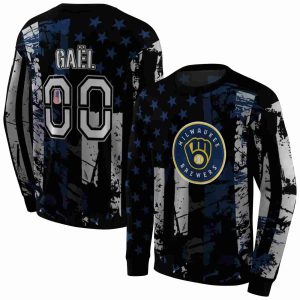Personalized Milwaukee Brewers Distressed Flag All Over Print Sweatshirt