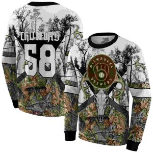 Personalized Milwaukee Brewers Forest Silhouette All Over Print Sweatshirt