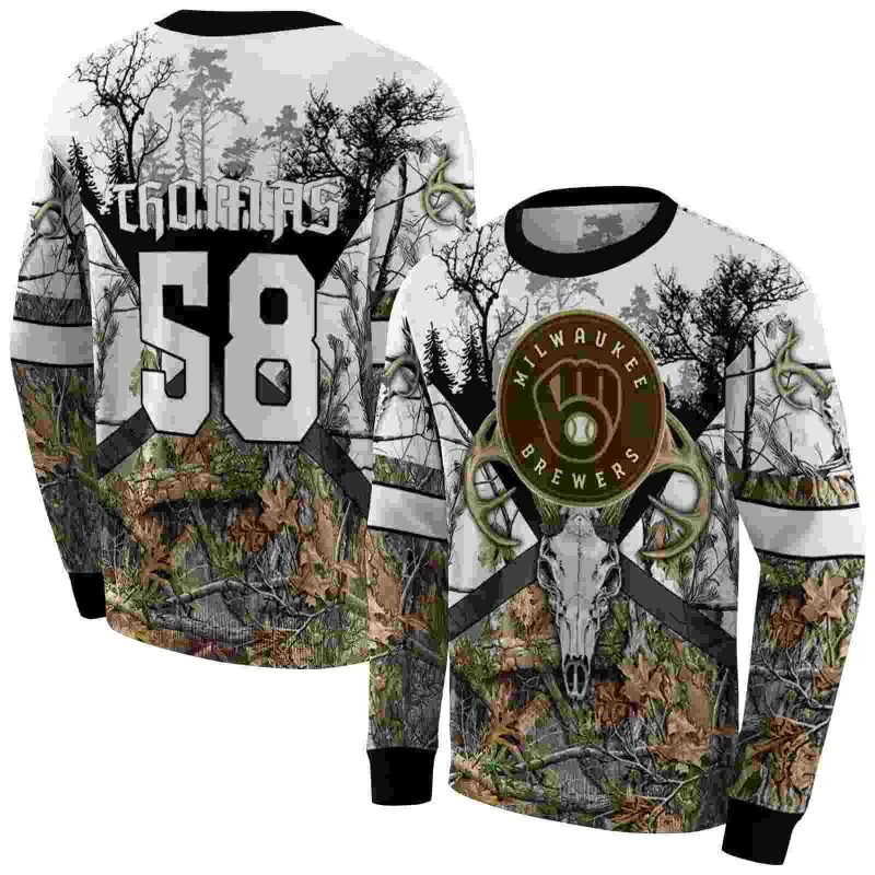 Personalized Miwaukee Brewers Forest Silhouette AOP Sweatshirt 1