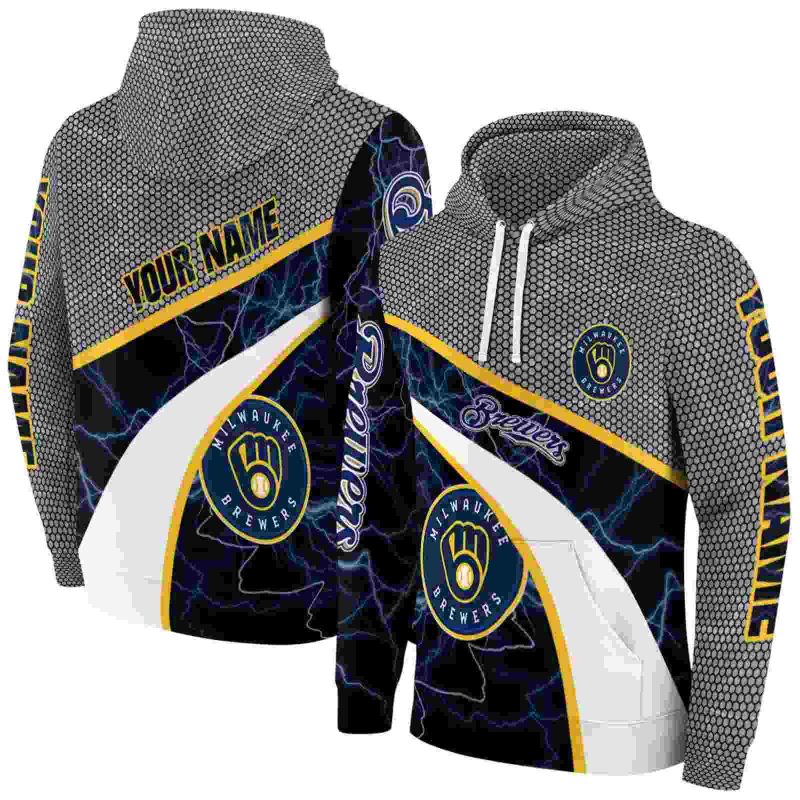 Personalized Miwaukee Brewers Hexagonal Mesh AOP Hoodie 1