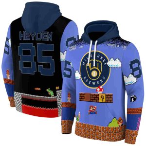 Personalized Milwaukee Brewers Mario All Over Print Hoodie