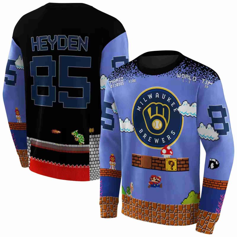 Personalized Miwaukee Brewers Mario AOP Sweatshirt 1