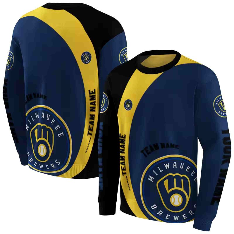 Personalized Miwaukee Brewers Minimalist AOP Sweatshirt 1