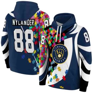 Personalized Milwaukee Brewers Puzzle Pieces All Over Print Hoodie