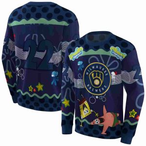 Personalized Milwaukee Brewers Sponge Patrick Star All Over Print Sweatshirt