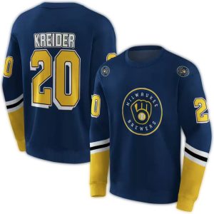 Personalized Milwaukee Brewers Striped All Over Print Sweatshirt