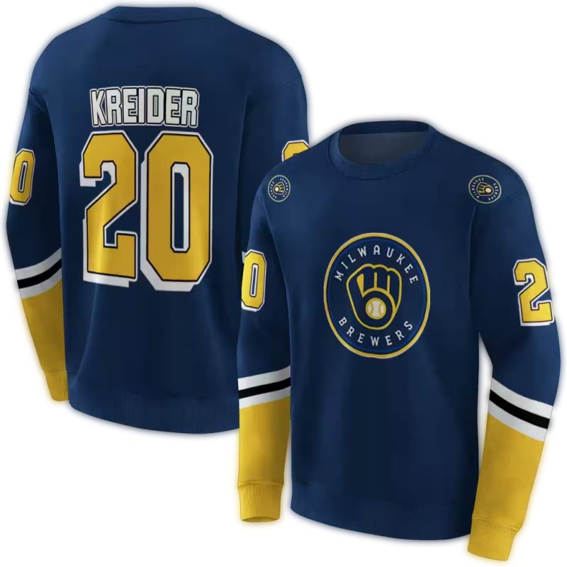 Personalized Miwaukee Brewers Striped AOP Sweatshirt 1