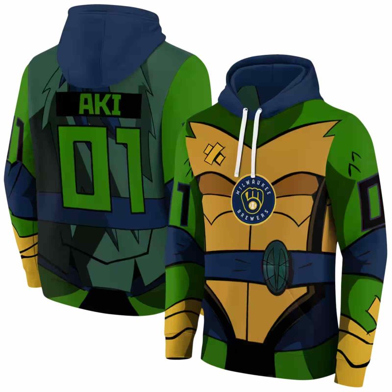 Personalized Miwaukee Brewers Superhero Armor AOP Hoodie 1