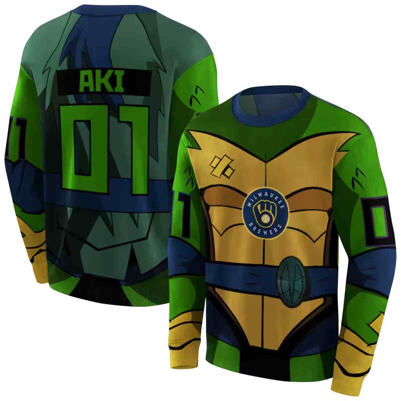 Personalized Miwaukee Brewers Superhero Armor AOP Sweatshirt 1