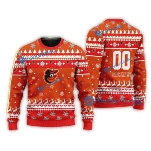 Personalized Baltimore Orioles Reindeer Christmas Sweatshirt For Fans