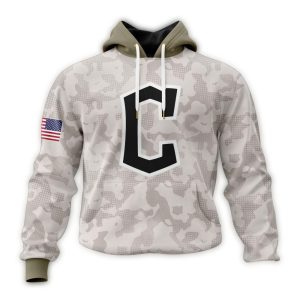 Custom Name & Number Cleveland Guardians Camo Armed Forces Day Hoodie
