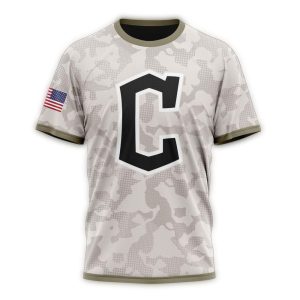 Custom Cleveland Guardians Camo Armed Forces Day All-Over Print T-Shirt