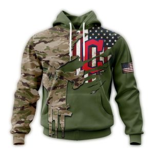 Personalized Camo Cleveland Guardians Hoodie With Name & Number For Veterans Day