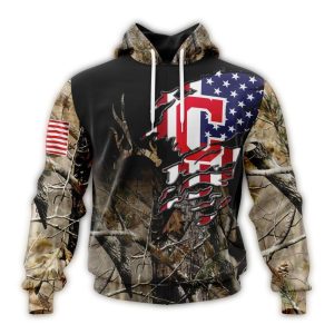Custom Name & Number Cleveland Guardians Camo Realtree Hoodie For Hunters