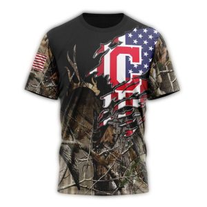 Custom Name & Number Cleveland Guardians Camo Realtree T-Shirt