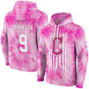 Custom Cleveland Guardians Cancer Support All-Over Print Hoodie With Name & Number