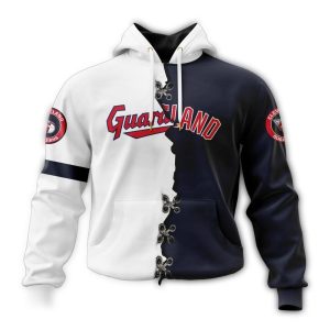 Custom Cleveland Guardians All-Over Print Hoodie With Name & Number