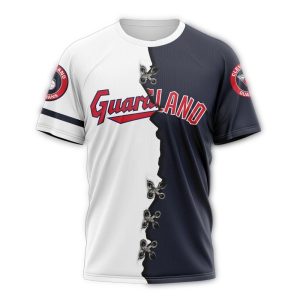 Custom Cleveland Guardians All-Over Print T-Shirt With Name & Number
