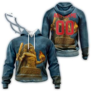 Custom Name & Number Cleveland Guardians All-Over Print Hoodie