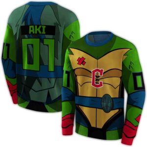 Custom Cleveland Guardians Superhero Armor All-Over Print Sweatshirt