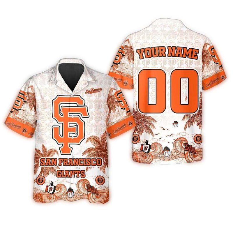 Personalized Name and Number San Francisco Giants Coconut Beach Hawaiian Shirt 1