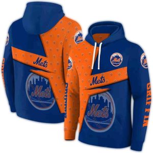 Custom New York Mets Abstract Design All-Over Print Hoodie